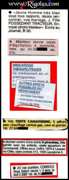 Comiques  les annonces !!